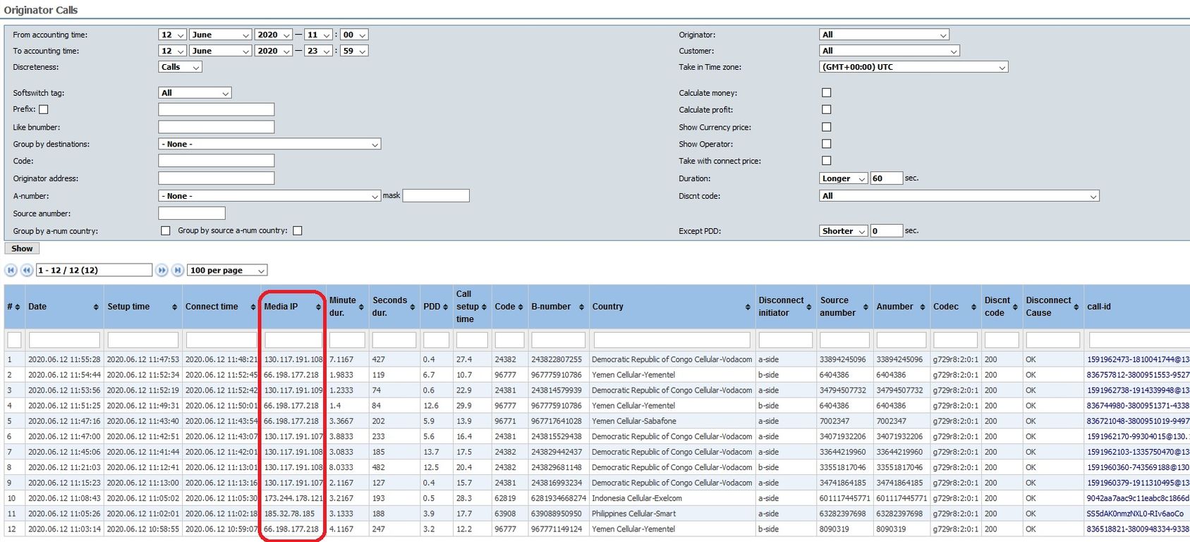 Media IP address added to CDR info!